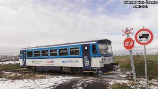 Železniční přejezd Vlašim #3 - P6057 / 27.11. 2021 / Czech railroad crossing.