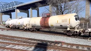 Train on restored yard track in Fall River, MA