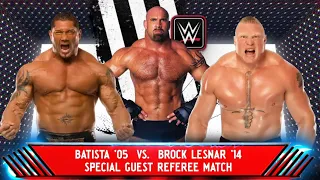 WWE 2K24: Batista vs Brock Lesnar - Goldberg Special Referee