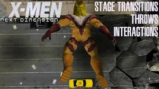X-Men: Next Dimension - Stage Transitions/Throws/Interactions[4K Xemu]
