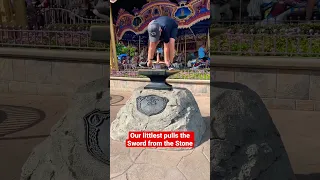 Big brother gets mad after little bro pulls Sword in Stone at Disney World 👑 Main character energy