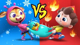 Hot vs Cold Challenge Song🥵🥶 | Kids Songs | Funny Children's Songs | Neo's World | BabyBus