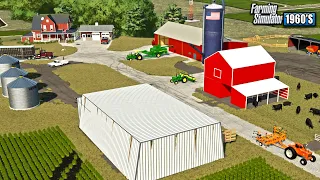 BUILDING A 1960'S AMERICAN FARM FROM SCRATCH! (JD 4020, ALLIS CHALMERS D21, JD 5020) | FS22