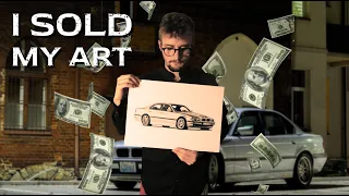 How much I SOLD this ART for ... BMW 7 E38 Pencil Car Drawing II How to sell your art