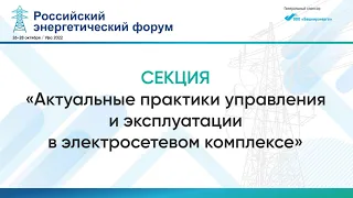 Секция «Актуальные практики управления и эксплуатации в электросетевом комплексе»