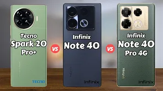 Tecno Spark 20 Pro Plus vs Infinix Note 40 vs Infinix Note 40 Pro