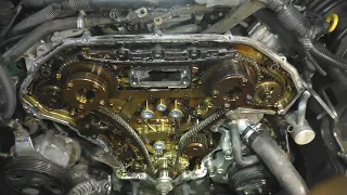 Замена цепи, помпы, сальника, на Nissan Infiniti, VQ35DE Replacing the chain, pump VQ35DE