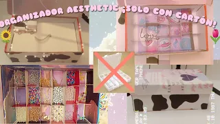 Haz un organizador aesthetic para bisutería,accesorios,dulces o lo que quieras! Solo con cartón!🌻🌷☘️