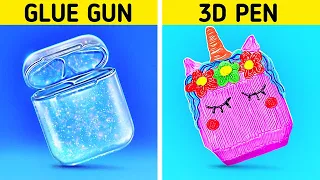 3D PEN VS HOT GLUE || Amazing 3D Pen and Hot Glue Crafts And DIY Hacks By 123 GO! Like