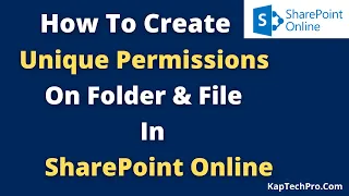 How To Set Up Unique Permissions For A Folder In SharePoint Online