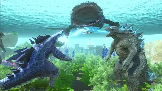 Marine Mayhem: Godzilla & Sharkjira! vs. The Bloop! - Animal Revolt Battle Simulator