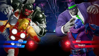 Gladiator Hulk & Thor VS Thanos & Hulk (Very Hard) - Marvel vs Capcom | 4K UHD Gameplay