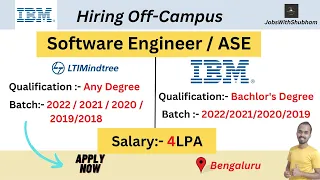 LTI Mindtree and IBM is hiring | Software Engineer | 4LPA | Bangalore😍✔️ #JobsWithShubham #ibm #jobs