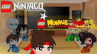 ~Ninjago react to Monkie Kid~Mei, Red Son and MK~ENG and RUS~Part 1~GachaClub~