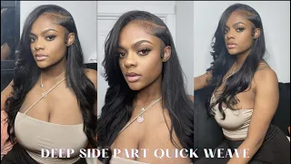 Very Natural DEEP SIDE PART Quick Weave | CURLSQUEEN