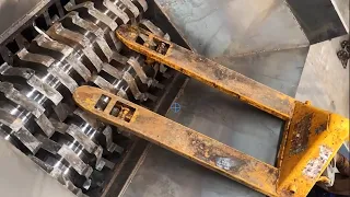 Put the forklift into the crusher