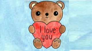 Easy Teddy Bear Drawing| Valentine's Day Drawing #valentine #drawing #easy #valentineday #teddybear
