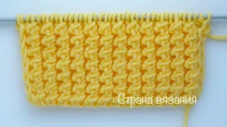 Узоры спицами. Плотный двухсторонний узор. Knitting patterns. Dense double-sided pattern.