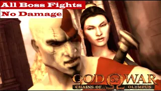 God of War: Chains of Olympus Remastered | All Boss Fights [No Damage] GOD MODE Difficulty🔥