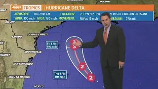 Thursday 7 am Tropics update: Hurricane Delta timeline