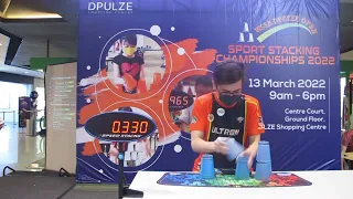 Male Individual 3-3-3 Sport Stacking World Record 1.419 (Chan Keng Ian)