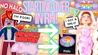 I START OVER IN ROYALE HIGH & GOT A HALO!?!? OMG! ROBLOX Royale High Trading & Speedrun Challenge!