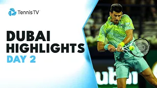 Djokovic & Machac Thriller, Medvedev & Auger-Aliassime Feature | Dubai 2023 Highlights Day 2