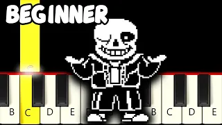 Megalovania - Undertale - Fast and Slow (Easy) Piano Tutorial - Beginner