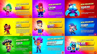 All 54 Brawler Unlock Animations | Fang, Grom, Shelly & More