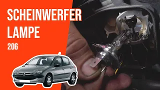 Wie PEUGEOT 206 Scheinwerfer Lampe wechseln 💡