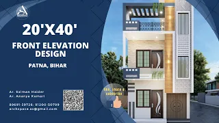 20'X40' MODERN ELEVATION, Architect | Planner | Interior Designer | Landscape | 3D Visualizer