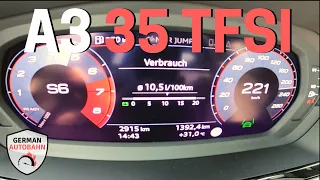 AUDI A3 35 TFSI 8Y 150 HP | TOP SPEED Acceleration Autobahn