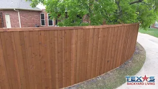 New Fence Installation - 8 Ft. Board on Board Pre-Stained Cedar Fence