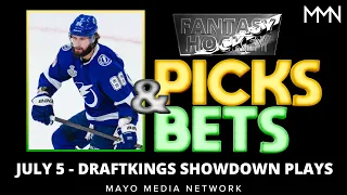 NHL DraftKings Picks Monday 7/5/21 | NHL Bets | Lightning vs Canadiens | DraftKings Showdown