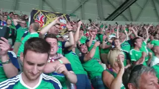 Niall McGinn goal vs Ukraine GAWA EURO 2016 northern Ireland fans