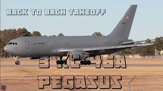 Amazing 3 KC-46A Pegasus Departing back to back @ Seymor Johnson AFB #planespotting2022