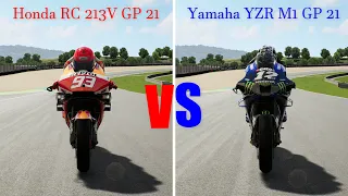 Honda RC 213V GP VS Yamaha YZR M1 GP || MotoGP 21 | One On One Battle | Top Speed Acceleration Drag