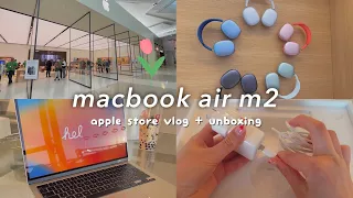  apple store vlog + unboxing macbook air m2 🌸