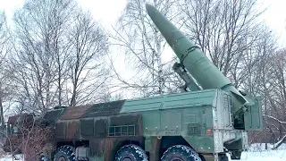 Launch of the 9M723 rocket of the Iskander-M complex of Russia