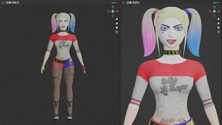 Harley Quinn in Blender 3.6