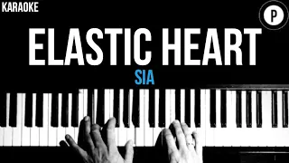 Sia - Elastic Heart Karaoke SLOWER Acoustic Piano Instrumental Cover Lyrics