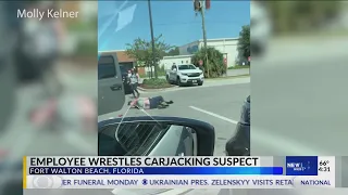 Chick-fil-A employee wrestles carjacking suspect