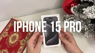 iPhone 15 Pro Эстетичная распаковка ☁️ Black Titan | Настройка