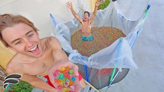 TRAMPOLINE FILLED WITH 5 MILLION ORBEEZ!