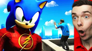 Morphing SONIC With FLASH For MAXIMUM SPEED In GTA 5 (Record)