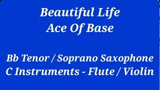 Beautiful Life - Bb Saxophone - C Instruments - Play Along  Sheet Music  Backing Track