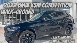 2022 BMW X5M Competition Black Sapphire with Black Merino Leather!