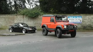 Classic Cars & 4x4s Leaving a Car Show, April 2024.