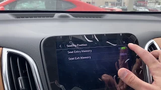 How to turn your entry/exit seat memory settings on and off in your 2020 Chevy