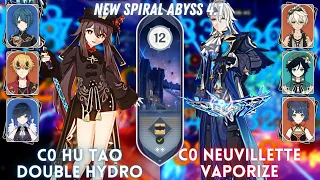 NEW SPIRAL ABYSS 4.1! C0 Hu Tao 2 Hydro & C2 Neuvillette Vape | Floor 12 - 9⭐